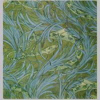 'Water Serpent' wallpaper design by C F A Voysey, produced in 1896..jpg